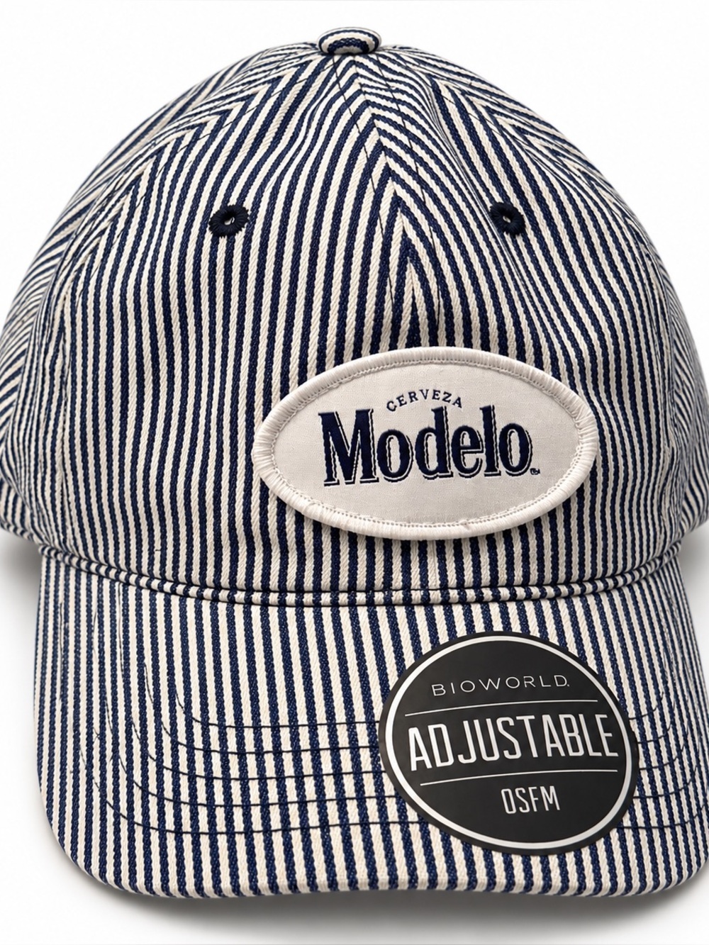 Modelo Cerveza Navy & White Striped Adjustable Hat – Bioworld OSFM